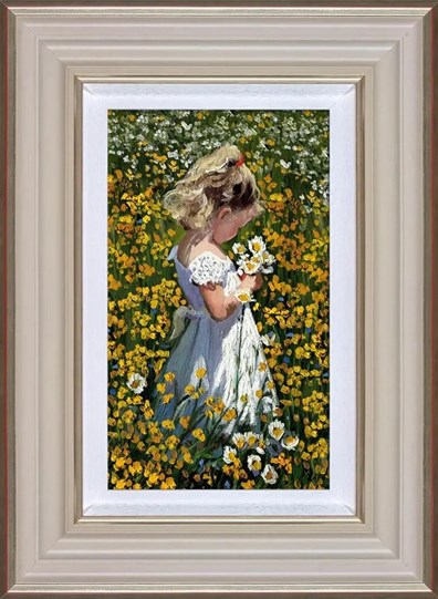 A Posie of Pretty Daisies by Sherree Valentine Daines - Framed Limited Edition Canvas on Board
