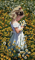 A Posie of Pretty Daisies by Sherree Valentine Daines - Limited Edition Canvas on Board sized 7x12 inches. Available from Whitewall Galleries